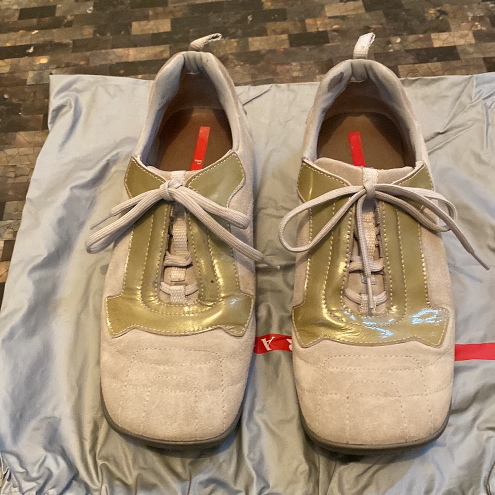 Prada Grey Suede Sneakers - Size 10 (US). - Picture 2 of 13